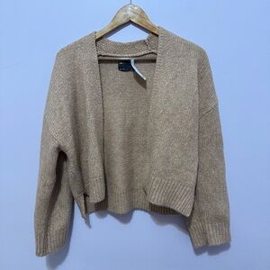 ASOS Women's Tan Cropped Open Cardigan Sweater Size Small NWT